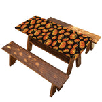 Orange Halloween Pumpkin Pattern Print Picnic Table Cover