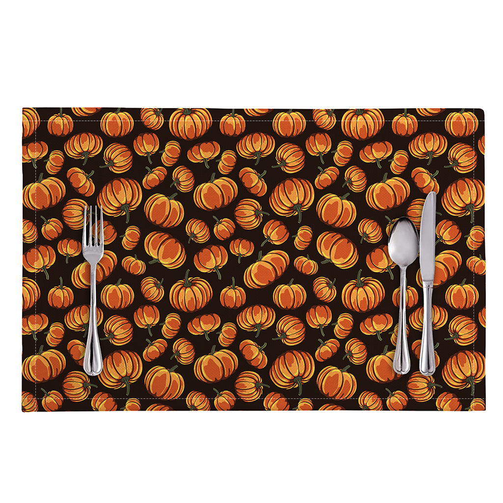 Orange Halloween Pumpkin Pattern Print Placemat