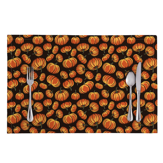 Orange Halloween Pumpkin Pattern Print Placemat