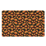 Orange Halloween Pumpkin Pattern Print Polyester Doormat