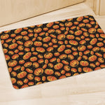 Orange Halloween Pumpkin Pattern Print Polyester Doormat
