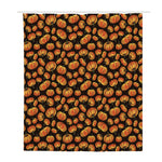 Orange Halloween Pumpkin Pattern Print Polyester Shower Curtain