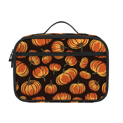 Orange Halloween Pumpkin Pattern Print Portable Lunch Bag