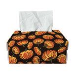 Orange Halloween Pumpkin Pattern Print Rectangle Tissue Box Cover