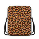 Orange Halloween Pumpkin Pattern Print Rectangular Crossbody Bag