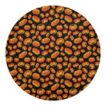 Orange Halloween Pumpkin Pattern Print Round Blanket