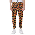 Orange Halloween Pumpkin Pattern Print Joggers