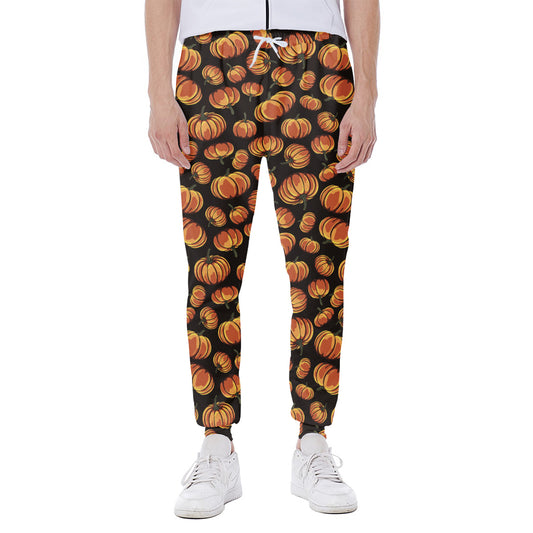 Orange Halloween Pumpkin Pattern Print Scuba Joggers