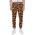Orange Halloween Pumpkin Pattern Print Scuba Joggers