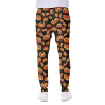 Orange Halloween Pumpkin Pattern Print Scuba Joggers