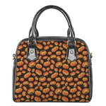 Orange Halloween Pumpkin Pattern Print Shoulder Handbag