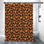 Orange Halloween Pumpkin Pattern Print Shower Curtain