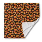 Orange Halloween Pumpkin Pattern Print Silk Bandana