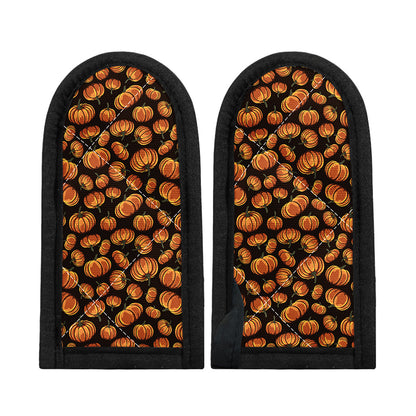 Orange Halloween Pumpkin Pattern Print Skillet Handle Cover
