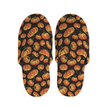 Orange Halloween Pumpkin Pattern Print Slippers