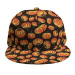 Orange Halloween Pumpkin Pattern Print Snapback Cap