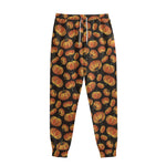 Orange Halloween Pumpkin Pattern Print Sweatpants