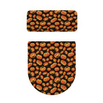 Orange Halloween Pumpkin Pattern Print Toilet Lid And Tank Cover Set