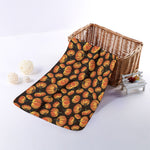 Orange Halloween Pumpkin Pattern Print Towel