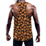 Orange Halloween Pumpkin Pattern Print Training Tank Top