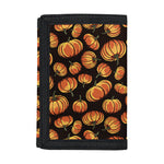 Orange Halloween Pumpkin Pattern Print Trifold Wallet