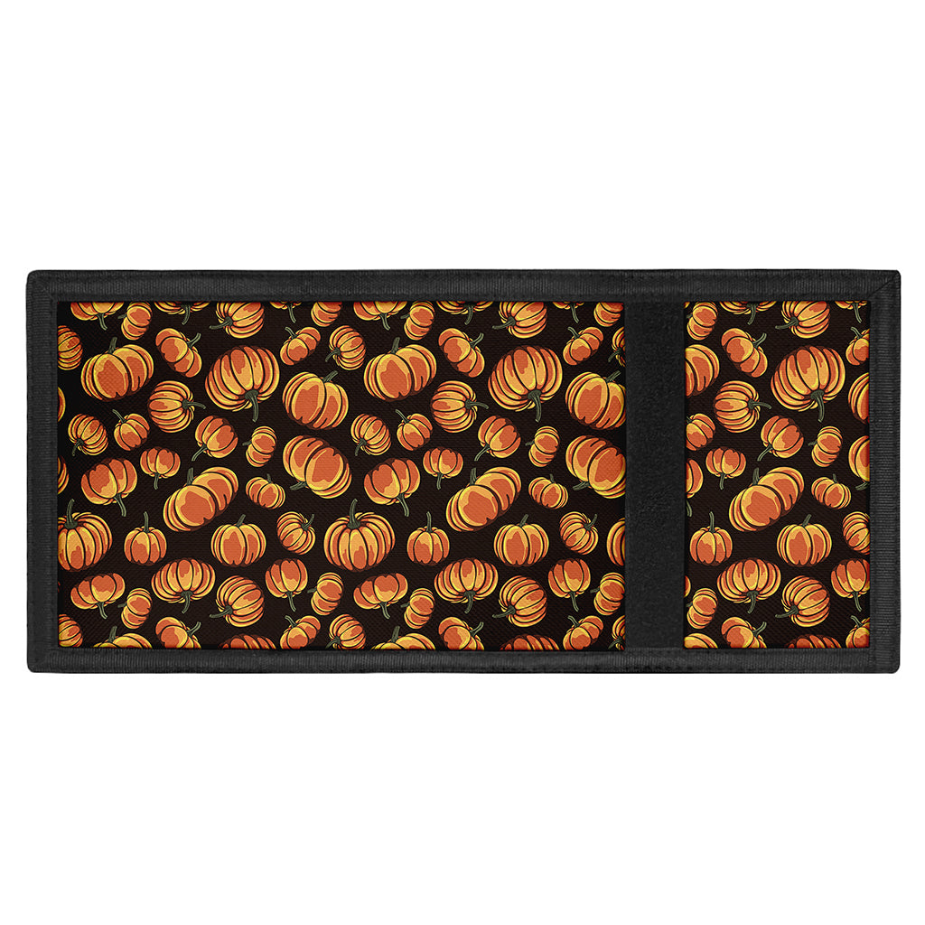 Orange Halloween Pumpkin Pattern Print Trifold Wallet