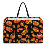 Orange Halloween Pumpkin Pattern Print Utility Tote Bag