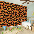 Orange Halloween Pumpkin Pattern Print Wall Sticker