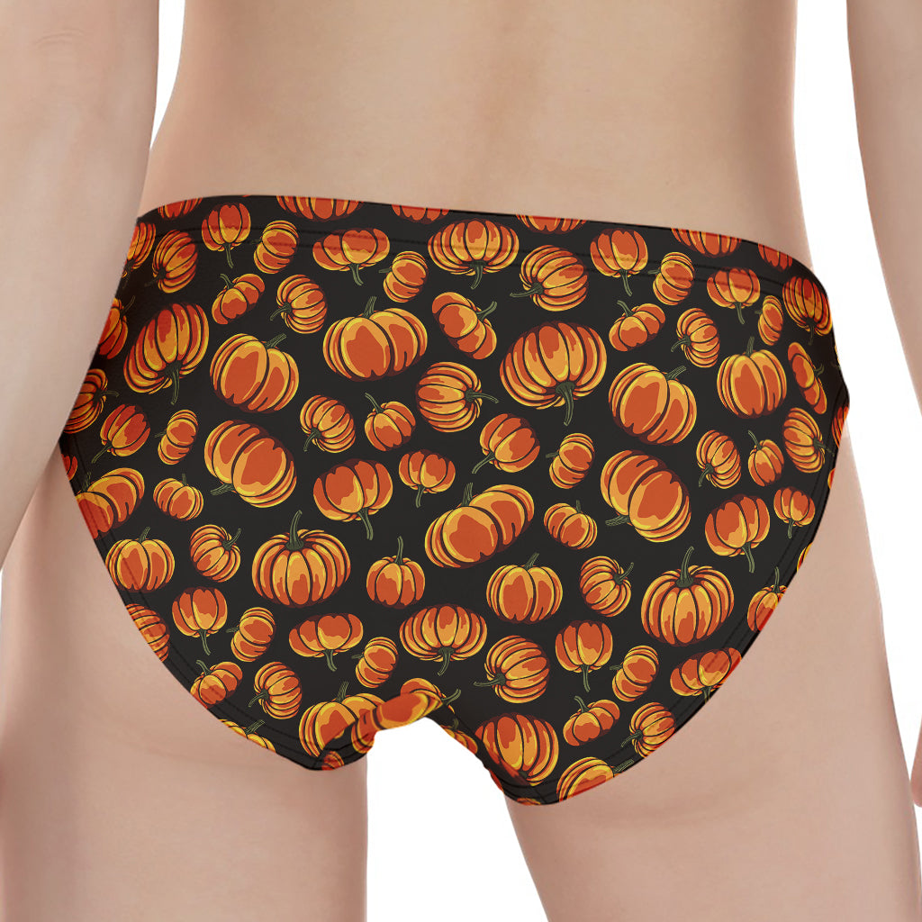 Orange Halloween Pumpkin Pattern Print Women's Panties