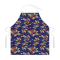 Orange Japanese Dragon Pattern Print Adjustable Apron