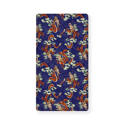 Orange Japanese Dragon Pattern Print Baby Crib Sheet