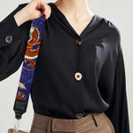 Orange Japanese Dragon Pattern Print Bag Strap
