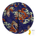 Orange Japanese Dragon Pattern Print Basketball