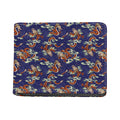 Orange Japanese Dragon Pattern Print Bifold Wallet