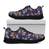 Orange Japanese Dragon Pattern Print Black Running Shoes