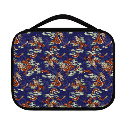 Orange Japanese Dragon Pattern Print Classic Bible Case