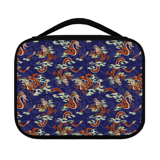 Orange Japanese Dragon Pattern Print Classic Bible Case