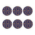 Orange Japanese Dragon Pattern Print Coaster Set