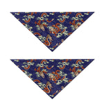 Orange Japanese Dragon Pattern Print Dog Bandana