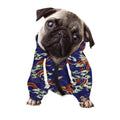 Orange Japanese Dragon Pattern Print Dog Zip Up Hoodie