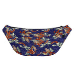 Orange Japanese Dragon Pattern Print Fanny Pack
