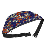 Orange Japanese Dragon Pattern Print Fanny Pack