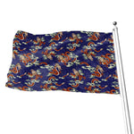 Orange Japanese Dragon Pattern Print Flag