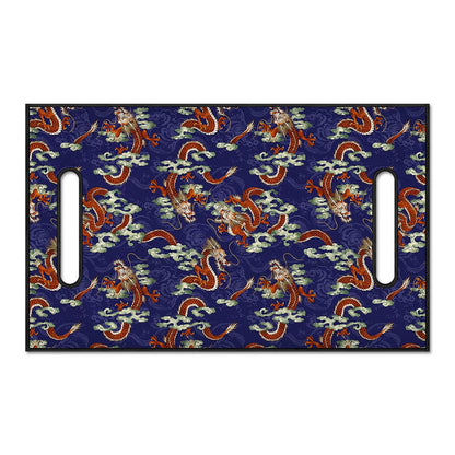 Orange Japanese Dragon Pattern Print Golf Cart Seat Cover