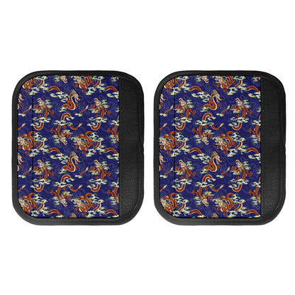 Orange Japanese Dragon Pattern Print Handle Covers