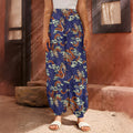 Orange Japanese Dragon Pattern Print Harem Pants