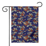 Orange Japanese Dragon Pattern Print House Flag