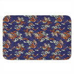 Orange Japanese Dragon Pattern Print Indoor Door Mat
