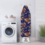 Orange Japanese Dragon Pattern Print Ironing Board Cover
