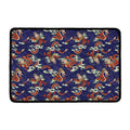 Orange Japanese Dragon Pattern Print Kitchen Mat